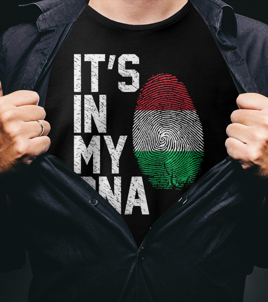It's In My DNA Italian Italy Flag Fingerprint T-Shirt