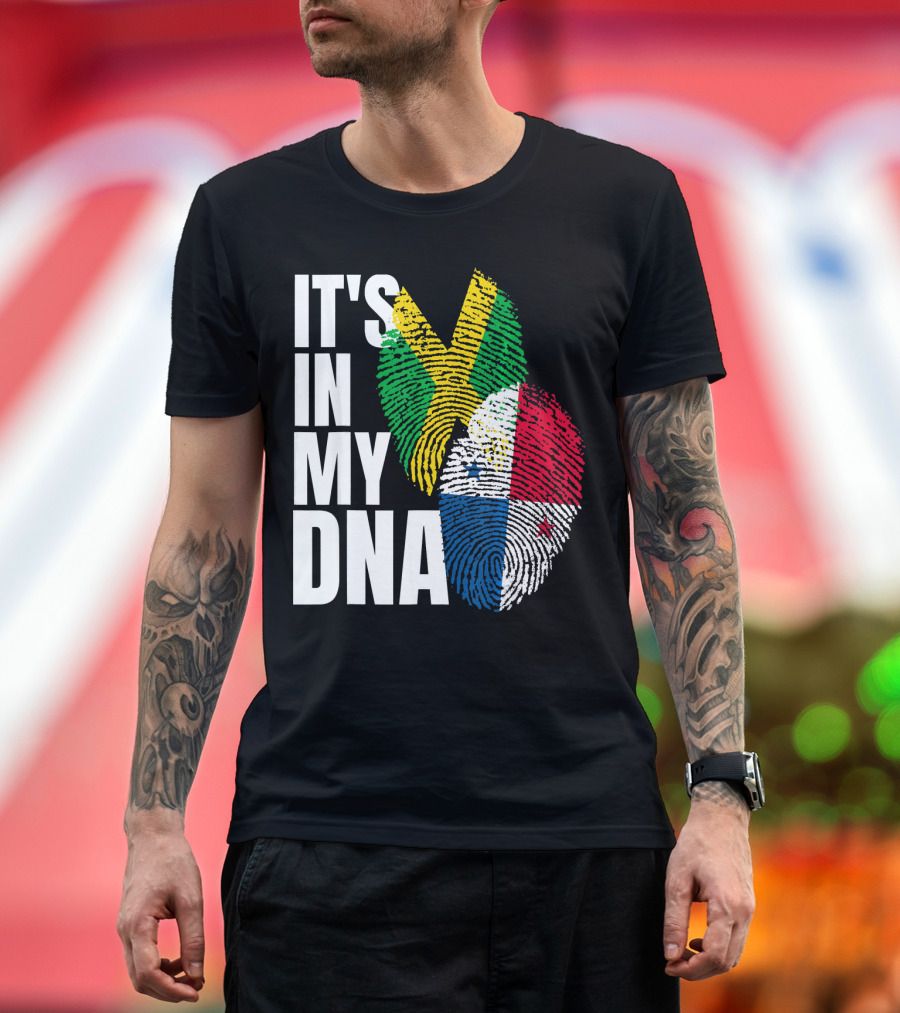 Panamanian And Jamaican Mix It's In My DNA Flag Her T-Shirt