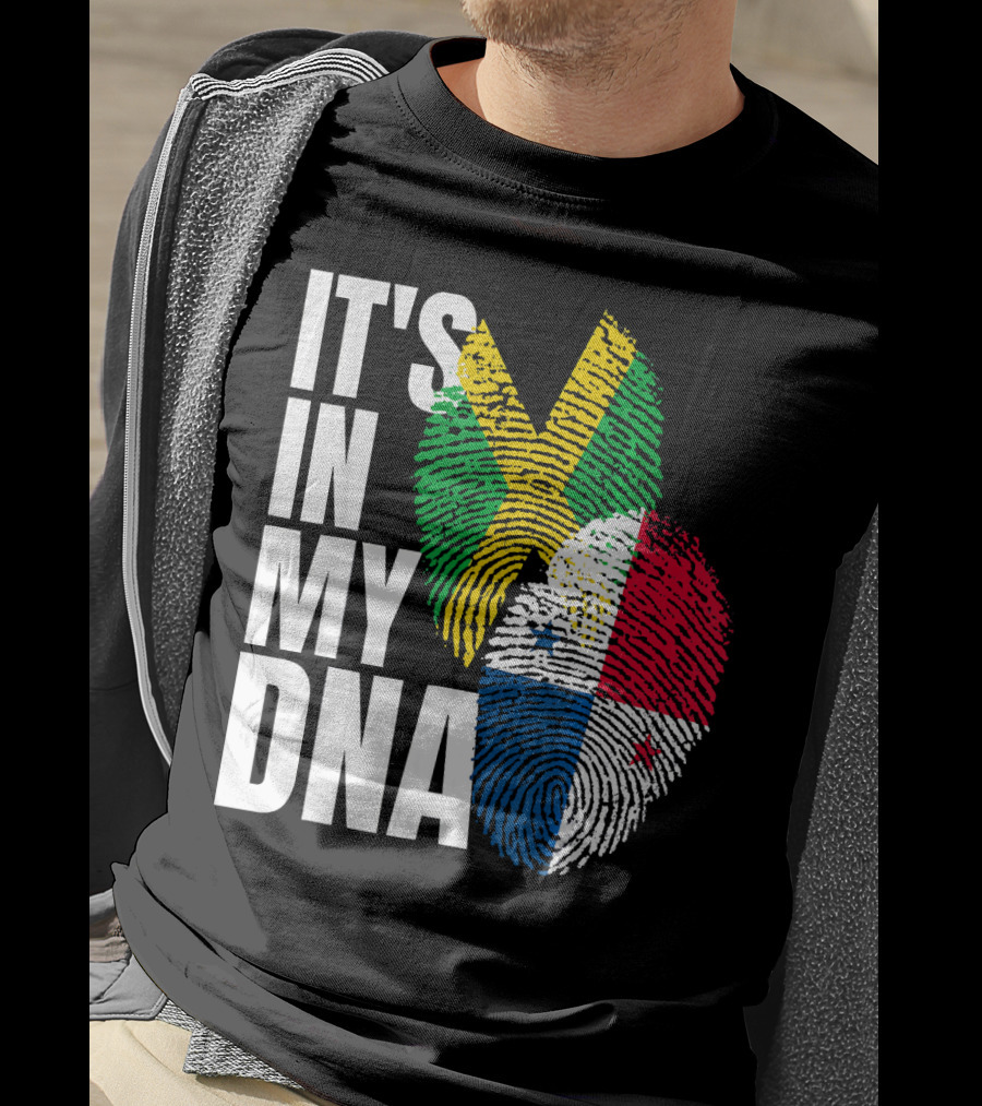 Panamanian And Jamaican Mix It's In My DNA Flag Her T-Shirt