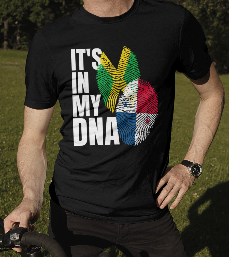 Panamanian And Jamaican Mix It's In My DNA Flag Her T-Shirt