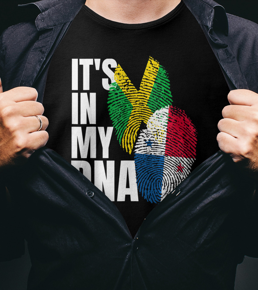Panamanian And Jamaican Mix It's In My DNA Flag Her T-Shirt