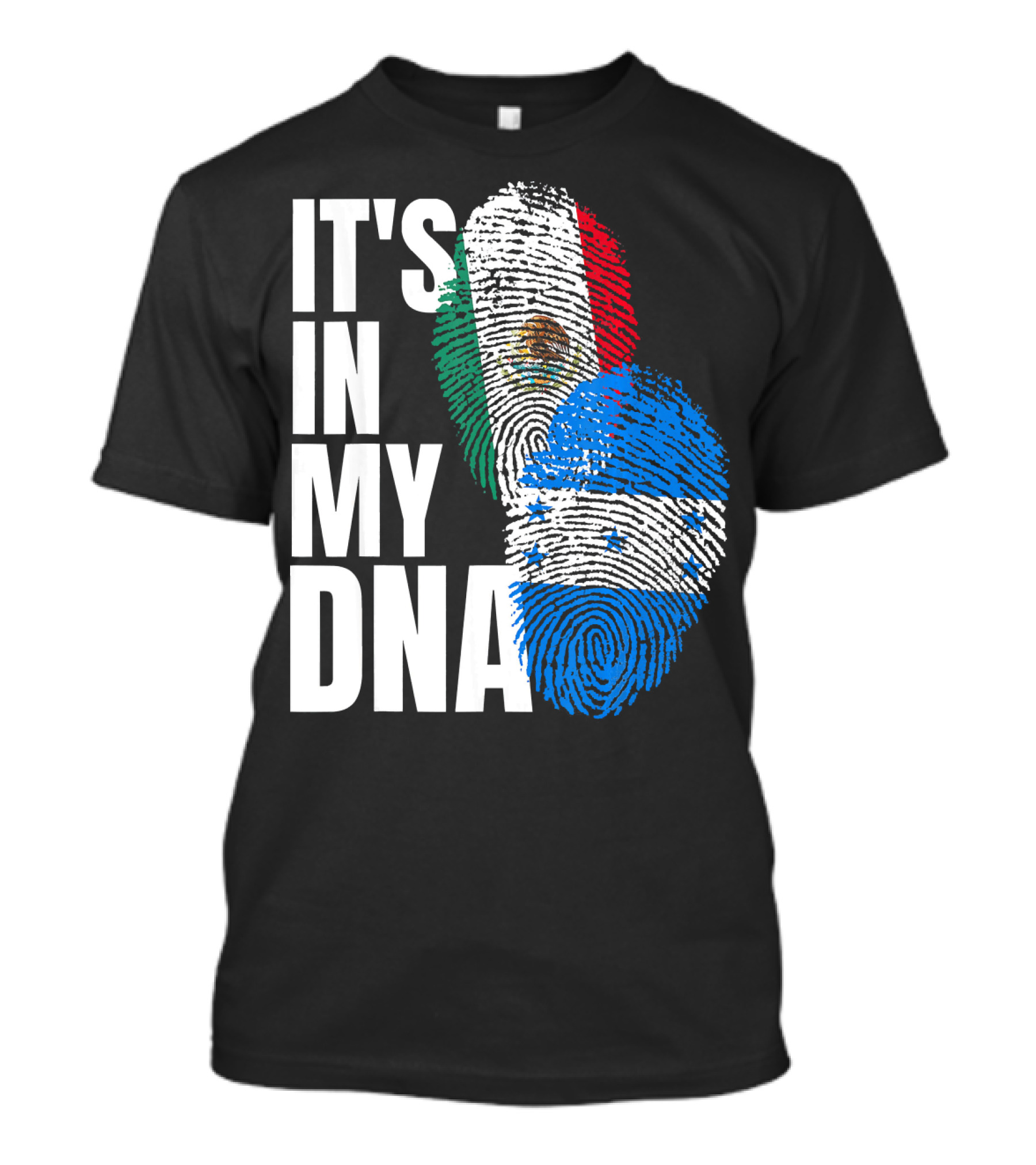 Mexican And Honduran Flag Fingerprints It's In My DNA Heritage T-Shirt