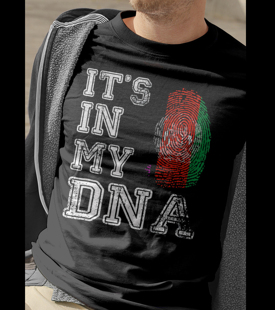 IT'S IN MY DNA Afghanistan Flag Fingerprint T-Shirt