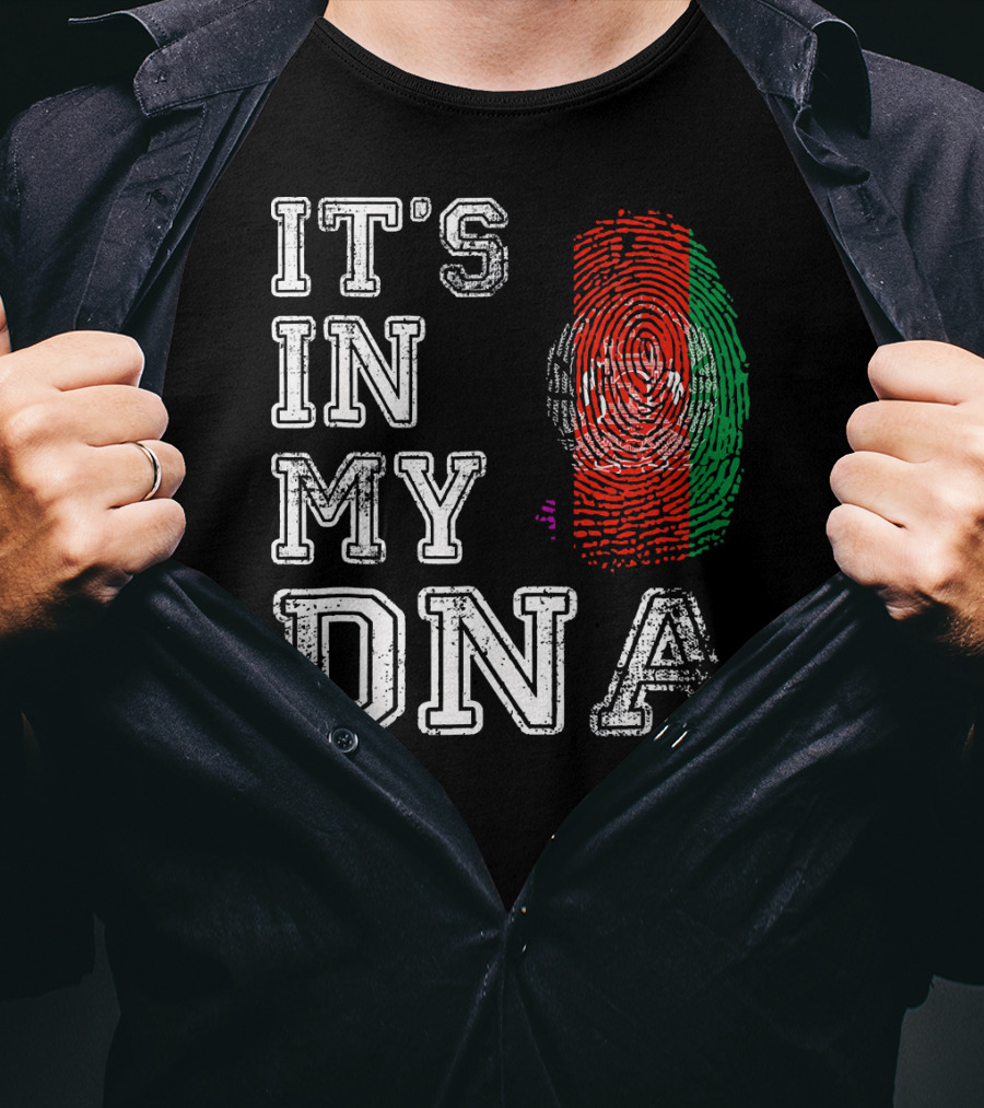 IT'S IN MY DNA Afghanistan Flag Fingerprint T-Shirt