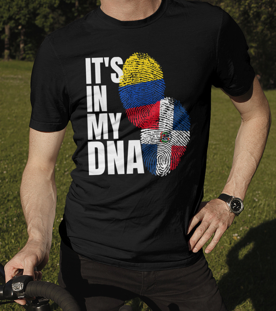 Dominican And Colombian DNA Flag It's In My DNA T-Shirt