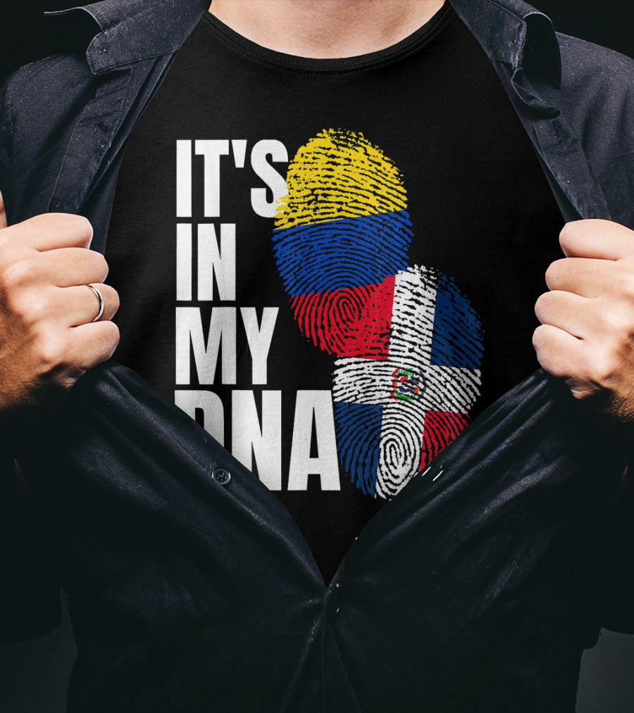 Dominican And Colombian DNA Flag It's In My DNA T-Shirt