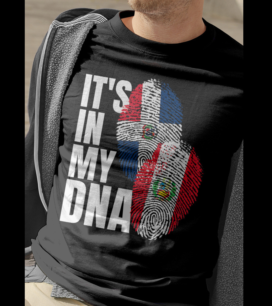 It's In My DNA Peruvian Dominican Fingerprint Flag T-Shirt