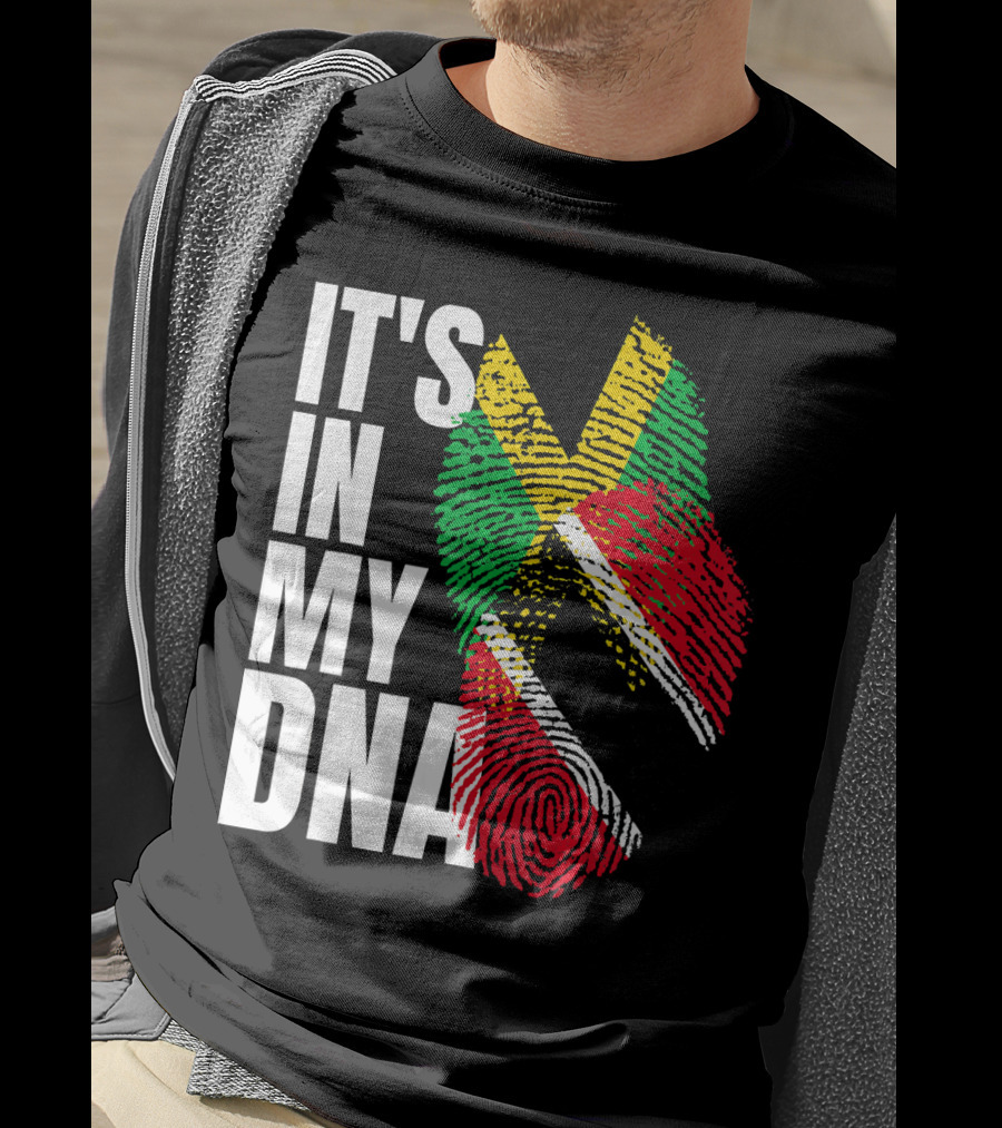 IT'S IN MY DNA Trinidadian Jamaican Flag Mix T-Shirt