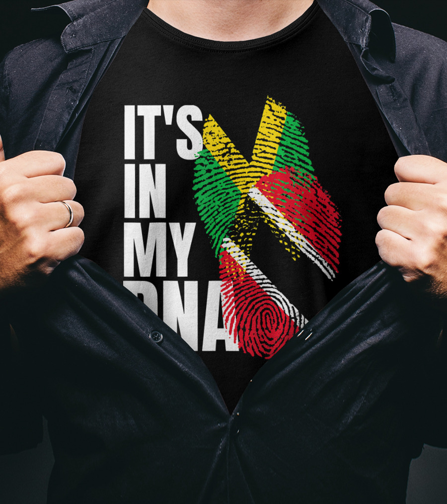 IT'S IN MY DNA Trinidadian Jamaican Flag Mix T-Shirt