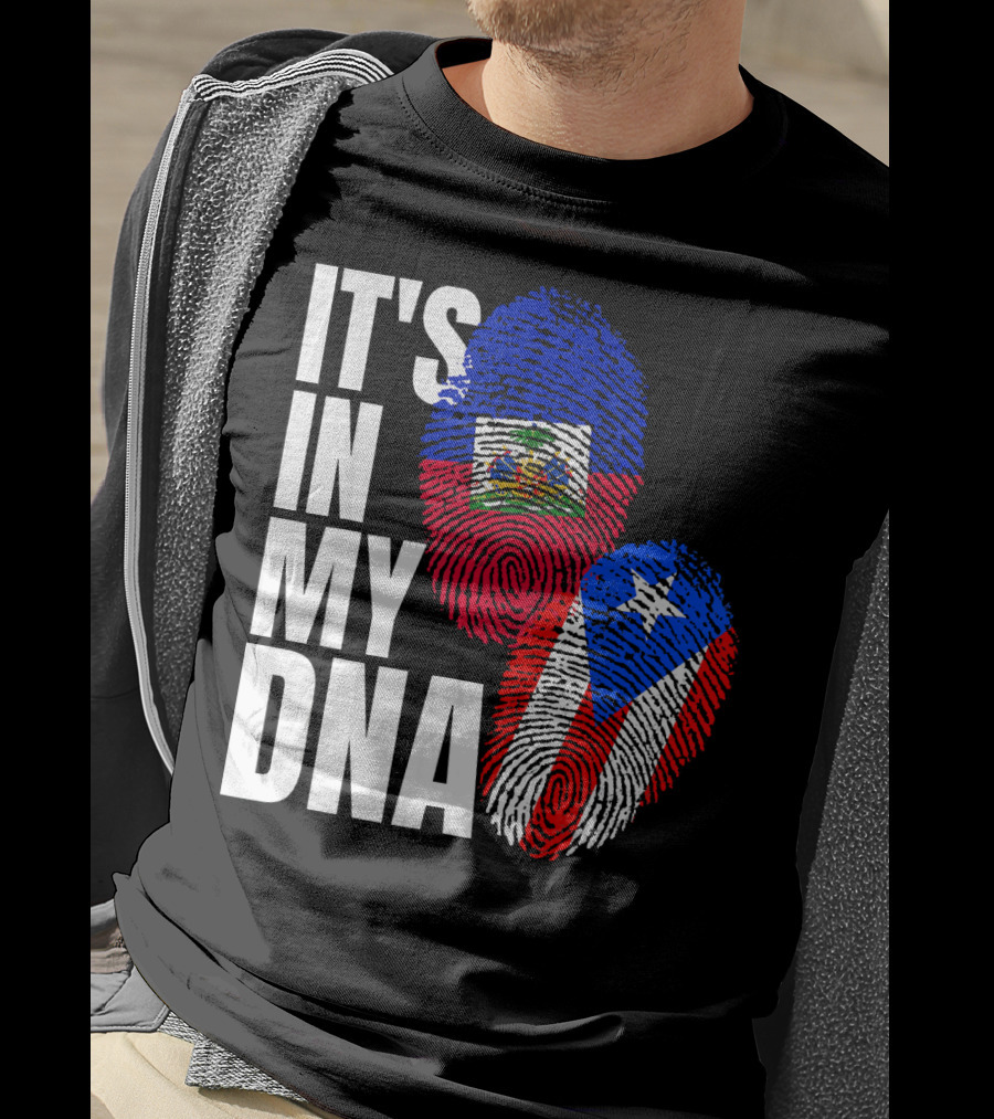It's In My DNA Haitian Puerto Rican Flag Heritage T-Shirt