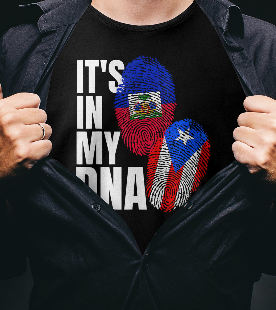 It's In My DNA Haitian Puerto Rican Flag Heritage T-Shirt
