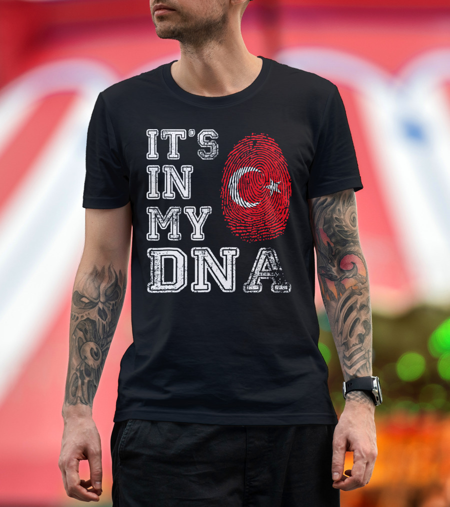 It's In My DNA Turkey Flag Fingerprint T-Shirt