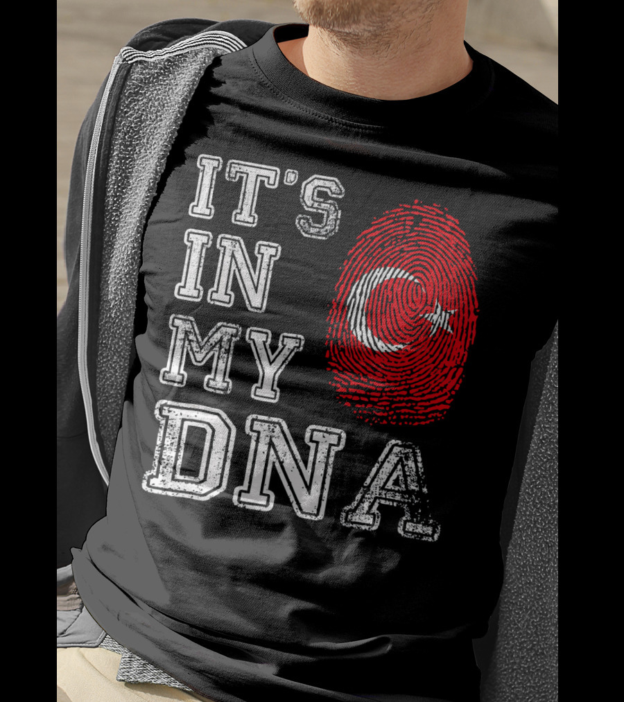 It's In My DNA Turkey Flag Fingerprint T-Shirt