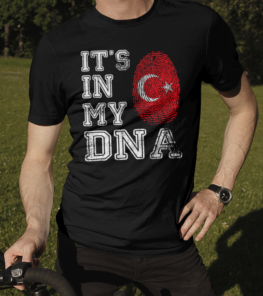 It's In My DNA Turkey Flag Fingerprint T-Shirt