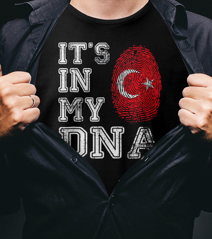 It's In My DNA Turkey Flag Fingerprint T-Shirt