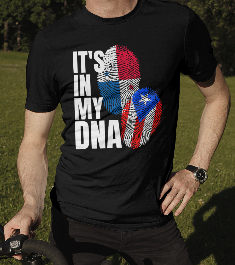 Panamanian Puerto Rican It's In My DNA Fingerprint Flag T-Shirt