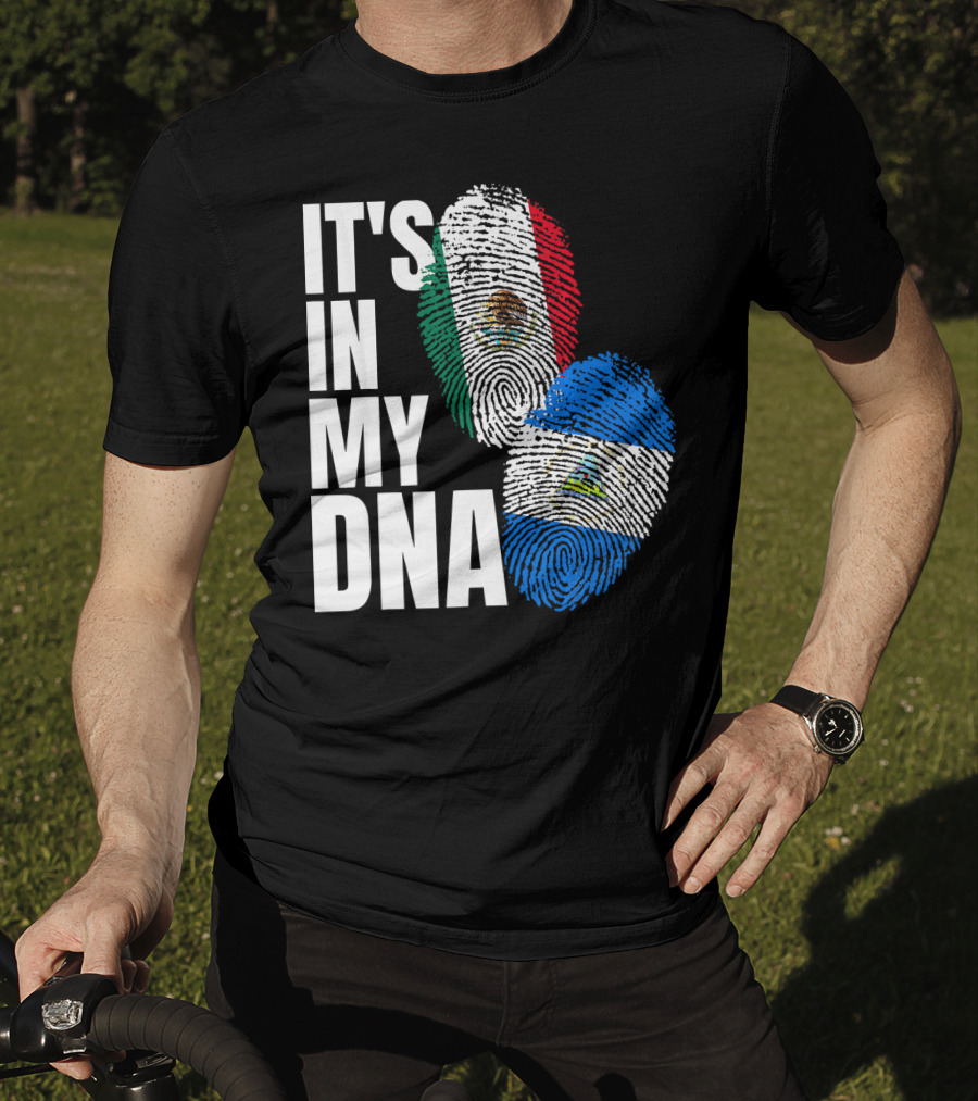 IT'S IN MY DNA Nicaraguan Mexican Flag Heritage T-Shirt
