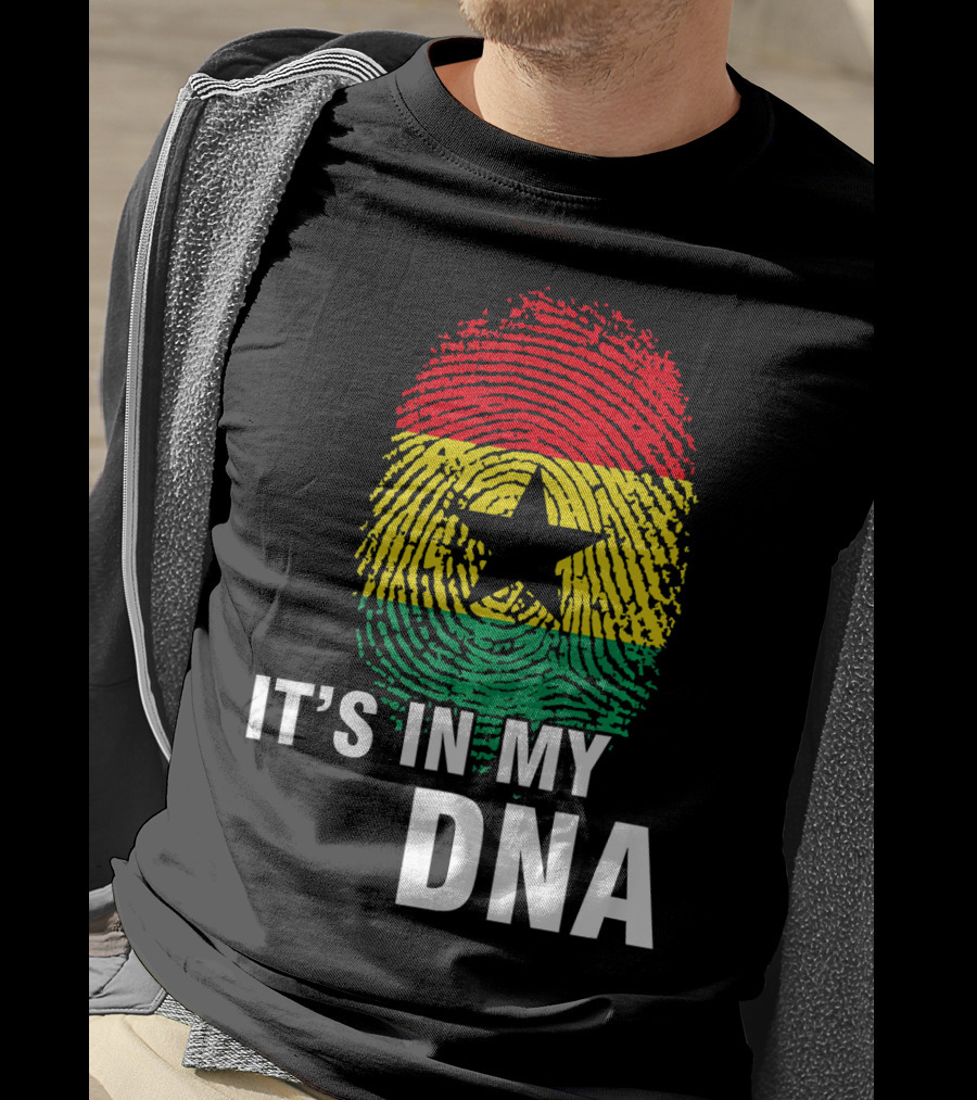 Ghanaian Flag Fingerprint It's In My DNA T-Shirt