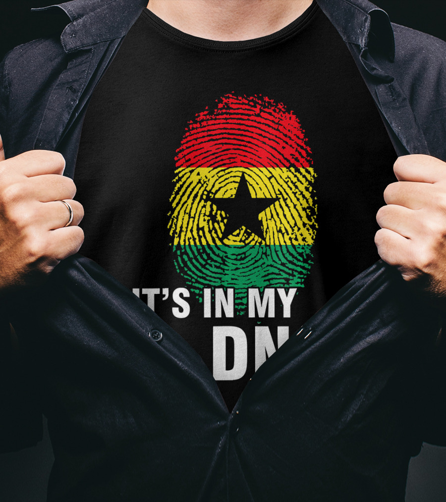Ghanaian Flag Fingerprint It's In My DNA T-Shirt