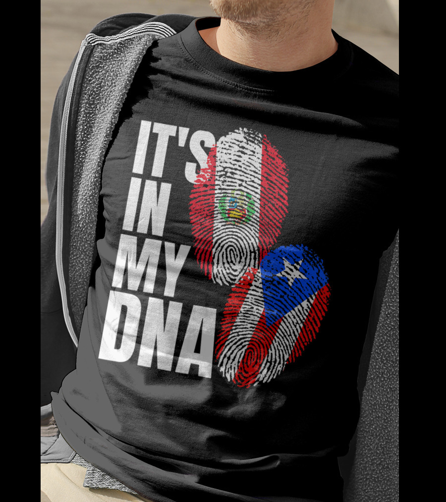 It's In My DNA Peruvian And Puerto Rican Flag Heritage T-Shirt