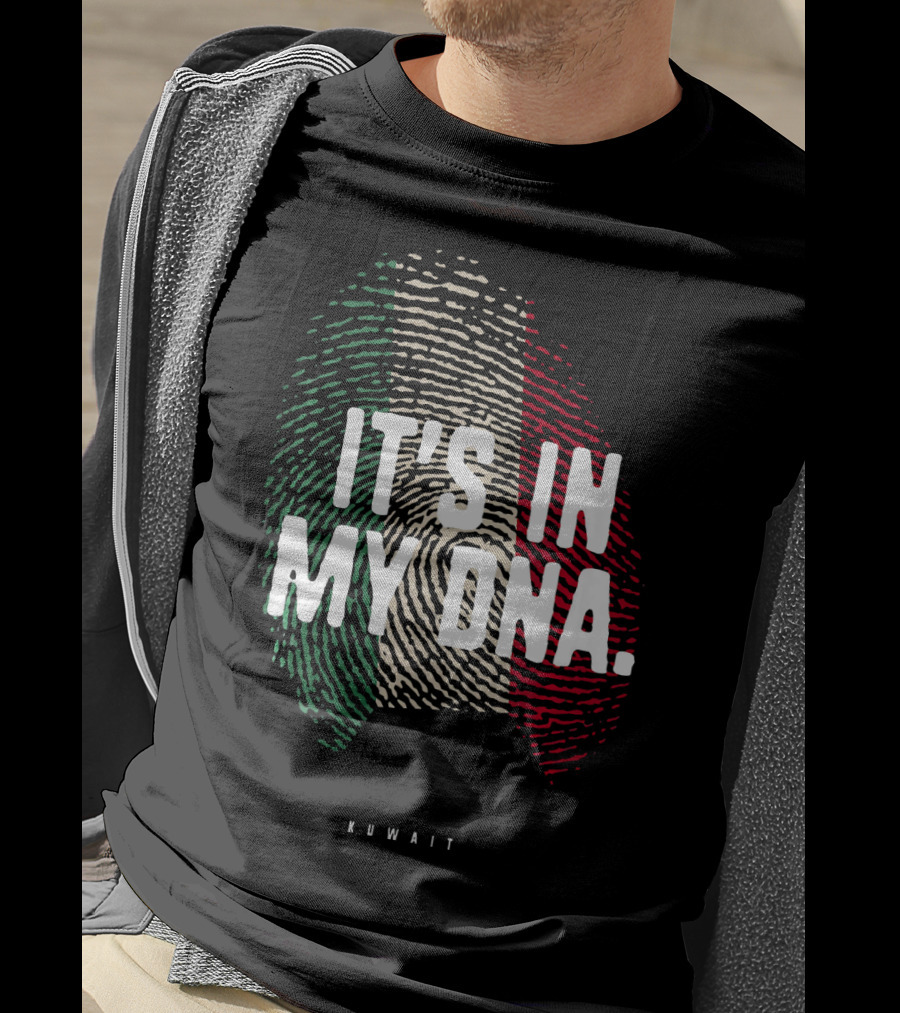 IT'S IN MY DNA Kuwait Flag Kuwaiti Fingerprint T-Shirt
