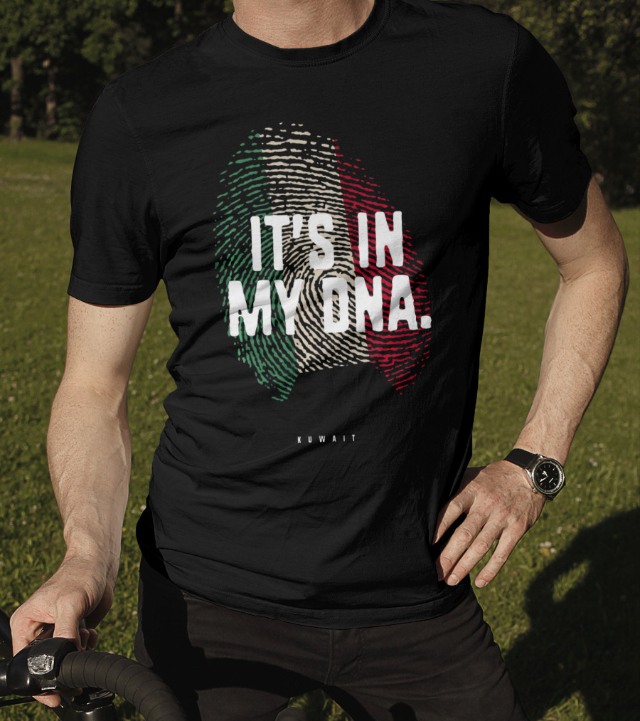 IT'S IN MY DNA Kuwait Flag Kuwaiti Fingerprint T-Shirt