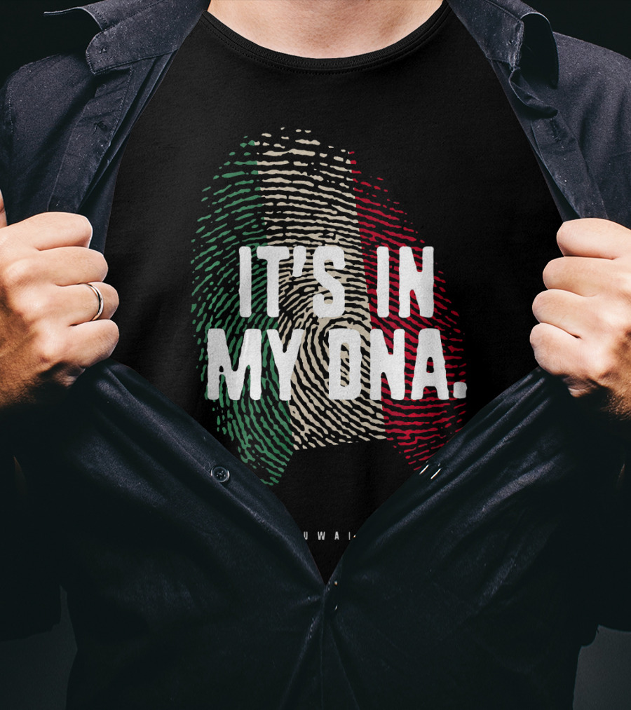 IT'S IN MY DNA Kuwait Flag Kuwaiti Fingerprint T-Shirt