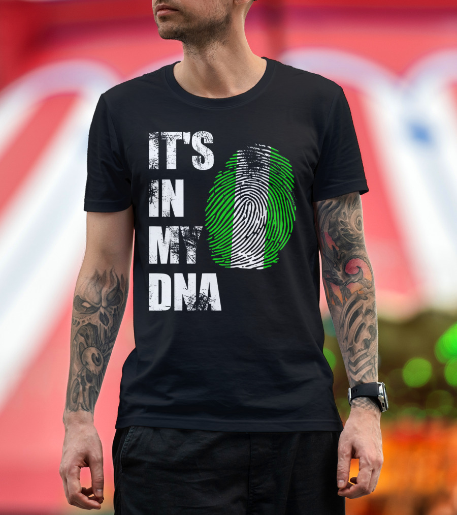 IT'S IN MY DNA NIGERIAN FLAG FINGERPRINT T-Shirt