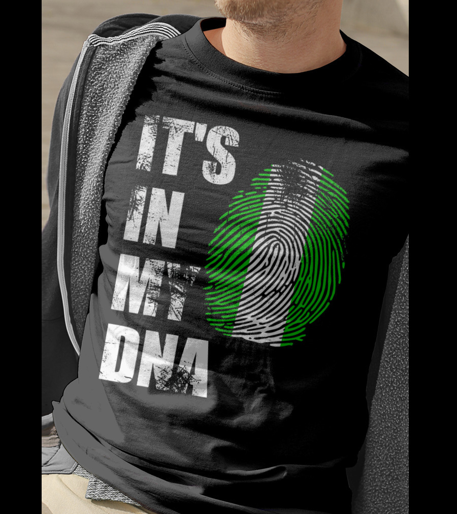 It's IN My Dna Nigerian Flag Fingerprint T-Shirt