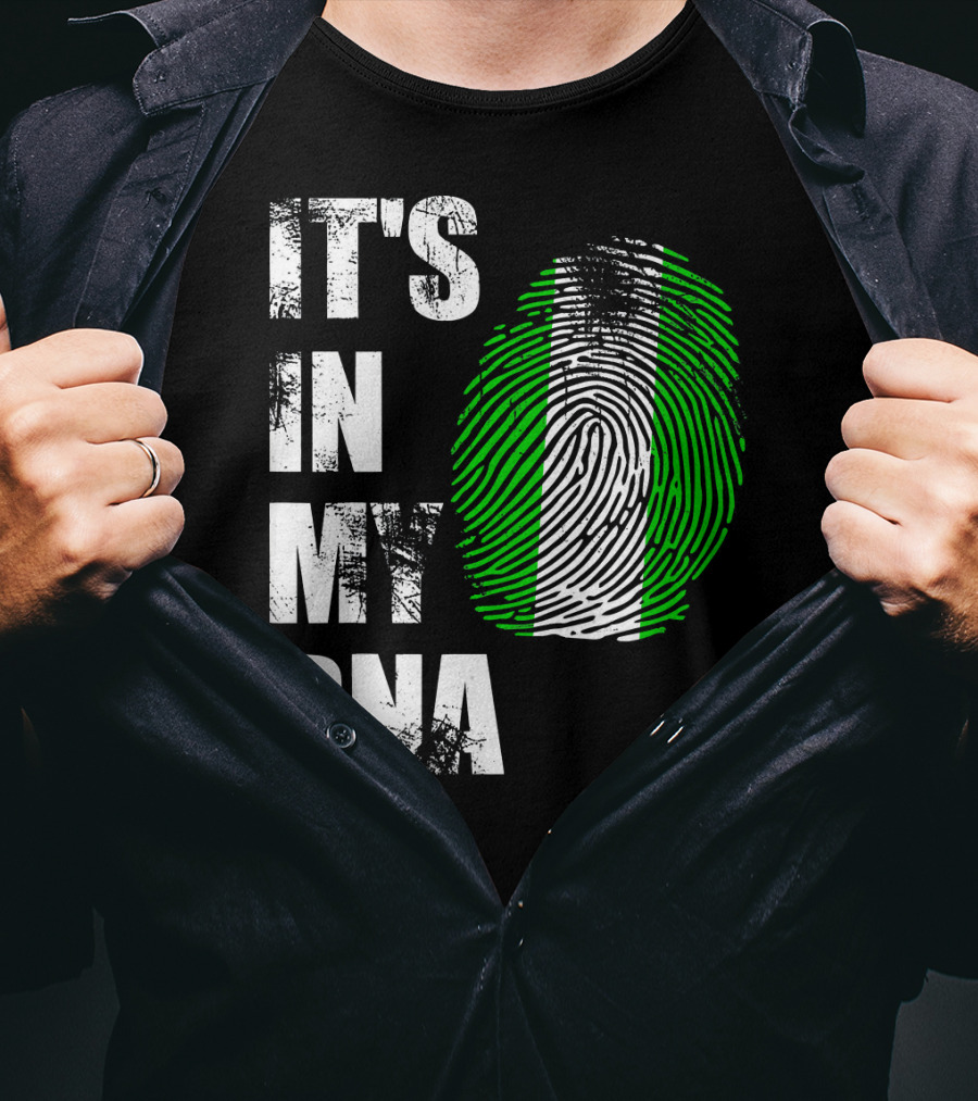 It's IN My Dna Nigerian Flag Fingerprint T-Shirt
