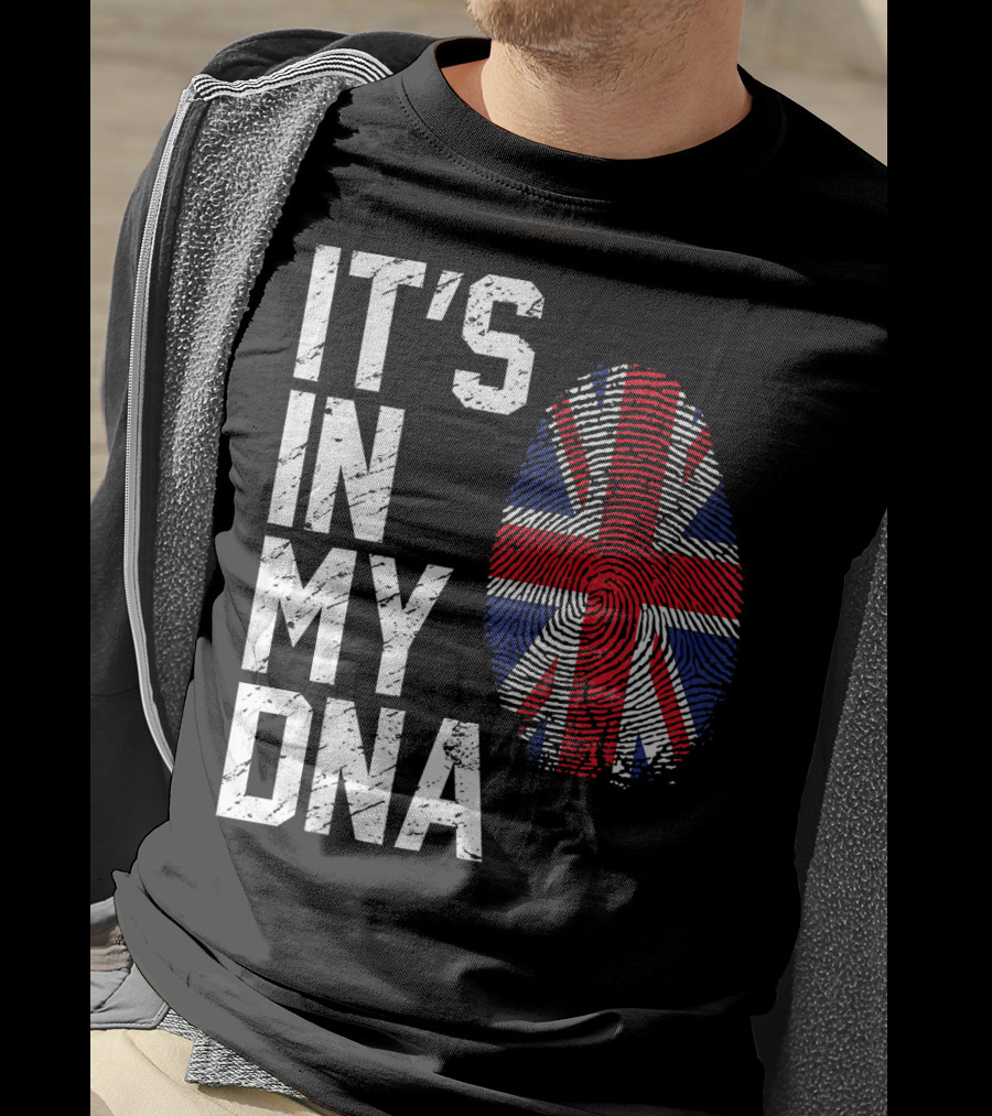 It's In My DNA British Flag Fingerprint T-Shirt