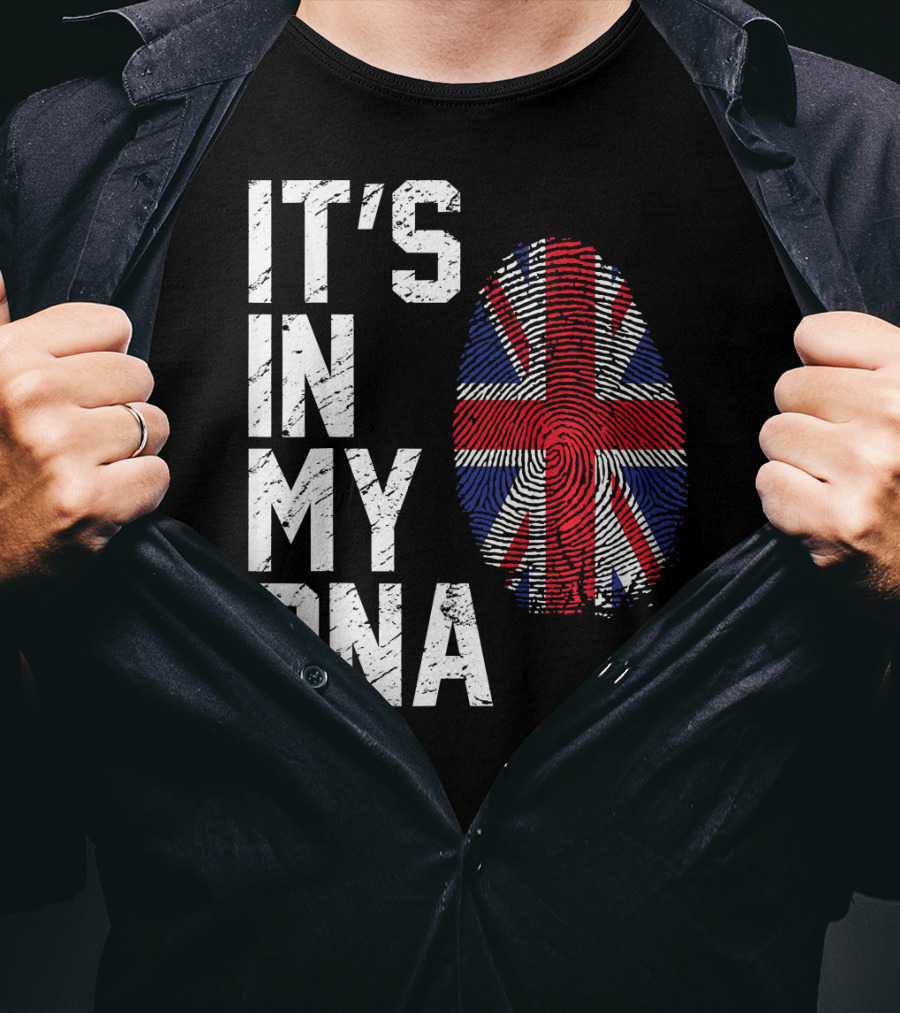 It's In My DNA British Flag Fingerprint T-Shirt