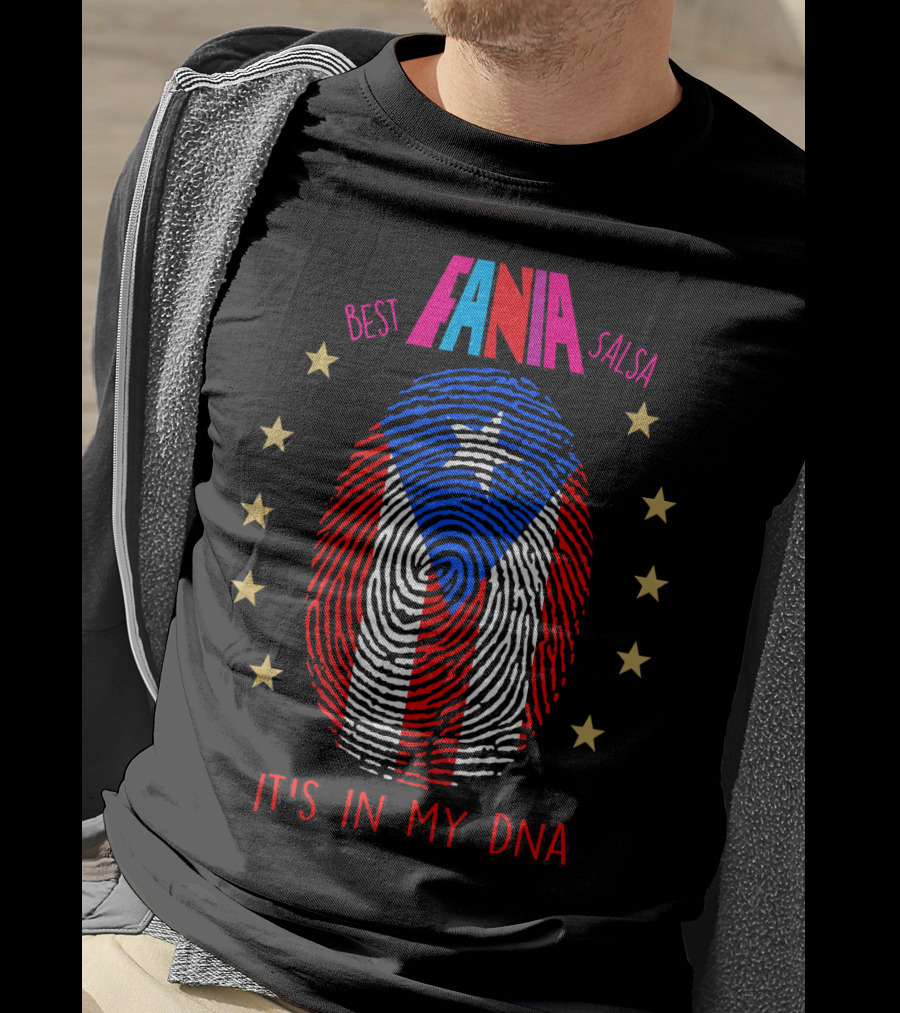 Fania Best Salsa Puerto Rico Fingerprint It's In My DNA T-Shirt