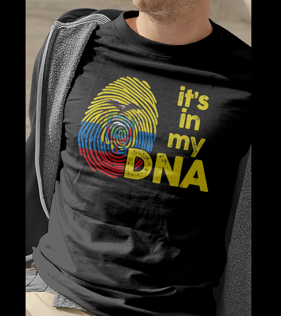 Ecuador Flag Fingerprint It's In My DNA T-Shirt