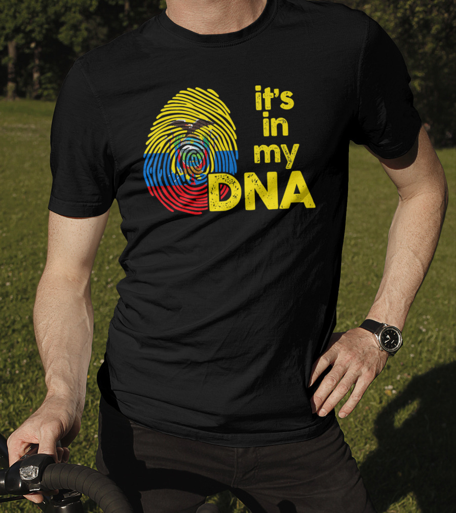Ecuador Flag Fingerprint It's In My DNA T-Shirt