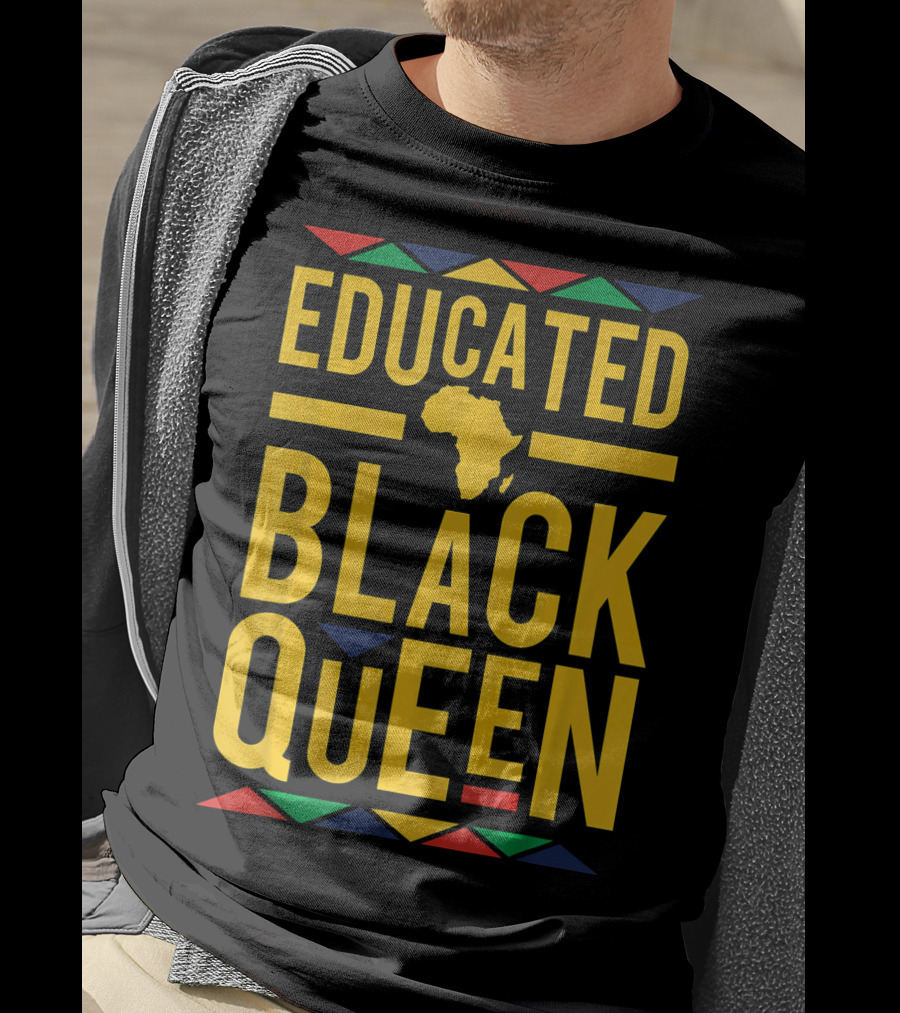 Educated Black Queen Africa Dashiki Colors T-Shirt