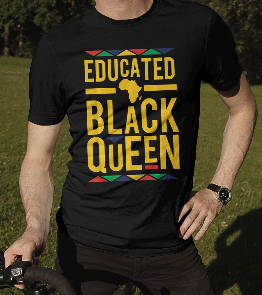 Educated Black Queen Africa Dashiki Colors T-Shirt