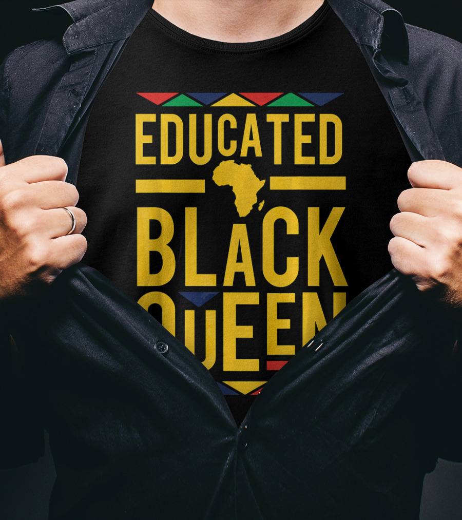 Educated Black Queen Africa Dashiki Colors T-Shirt