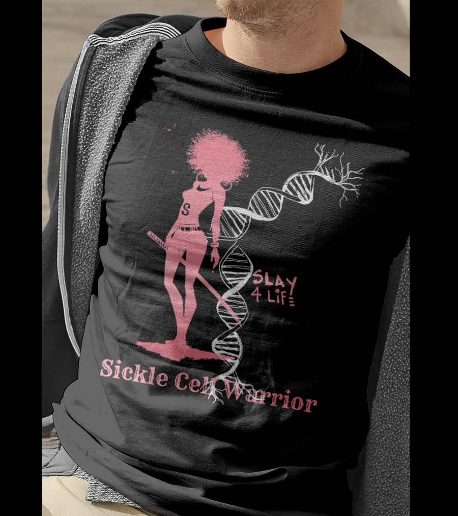 Sickle Cell Warrior Slay 4 Life DNA Pink T-Shirt