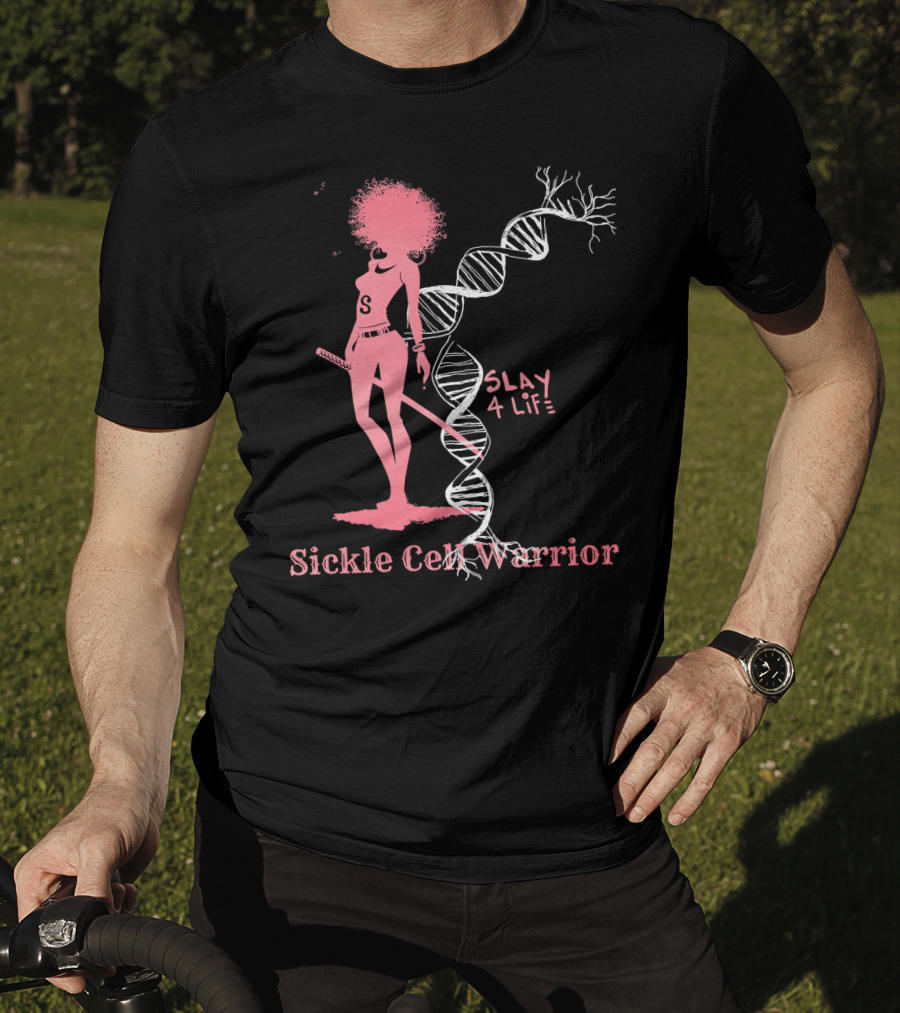 Sickle Cell Warrior Slay 4 Life DNA Pink T-Shirt