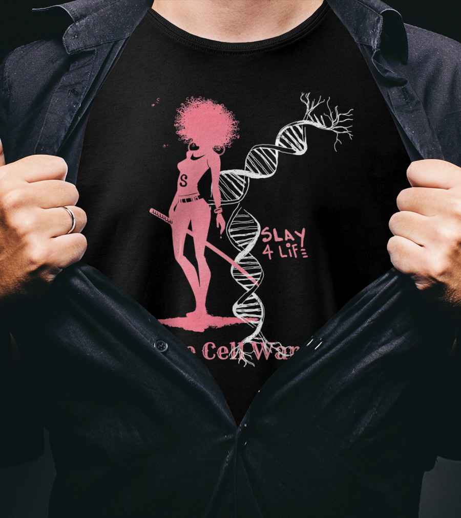 Sickle Cell Warrior Slay 4 Life DNA Pink T-Shirt