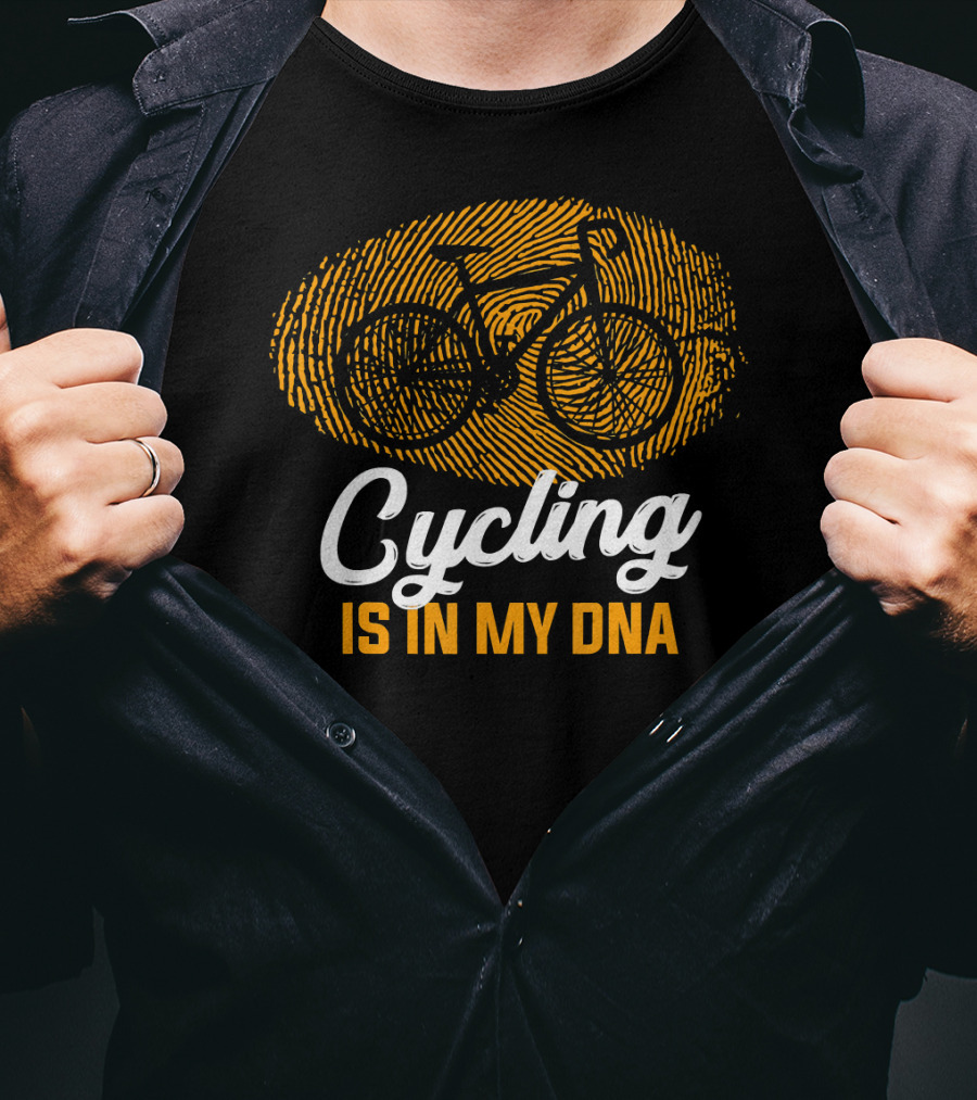 Cycling Is In My DNA Fingerprint Bicycle T-Shirt