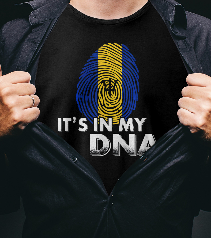 Barbados It's In My DNA Fingerprint Flag T-Shirt