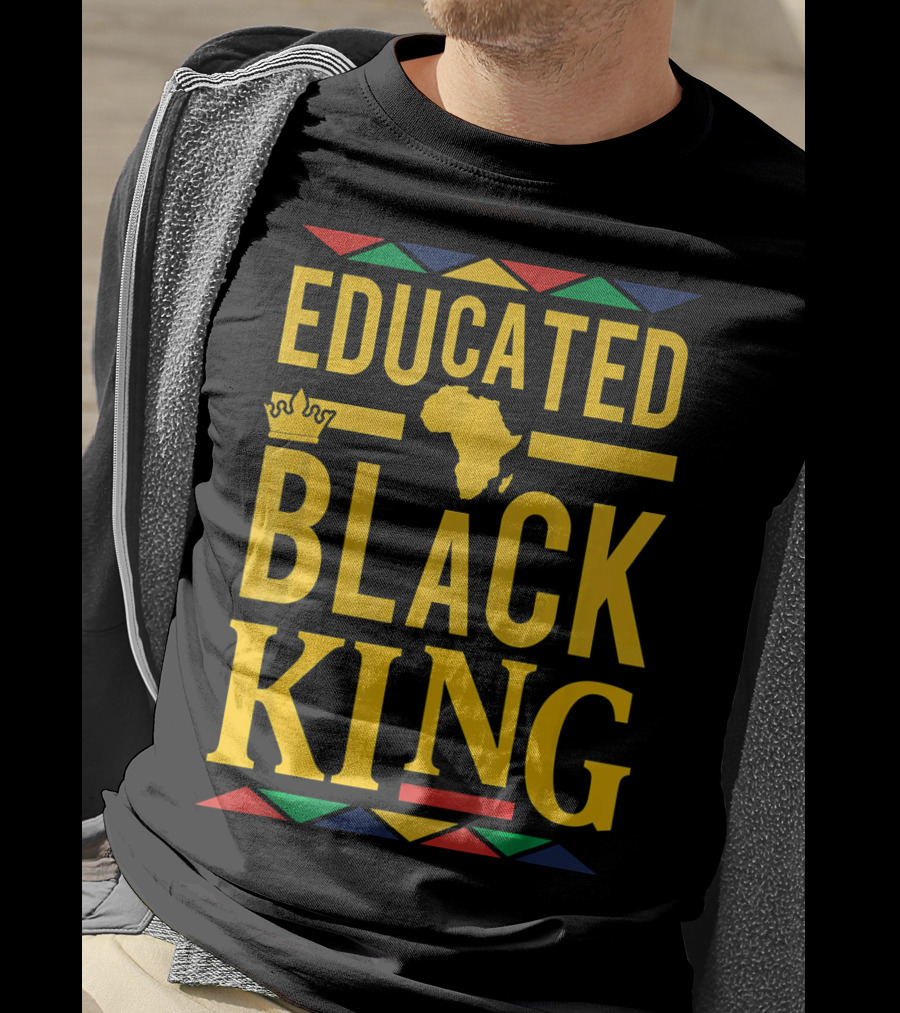 Educated Black King Africa Crown Dashiki T-Shirt