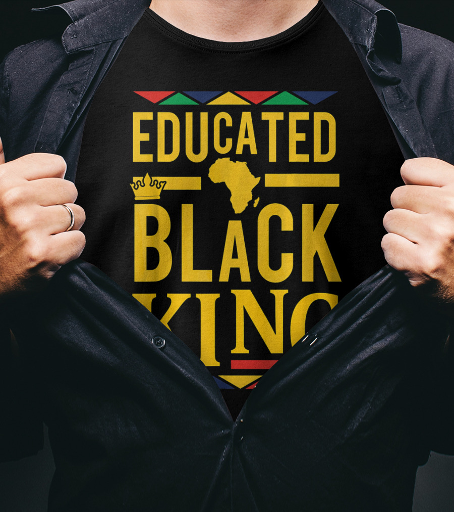 Educated Black King Africa Crown Dashiki T-Shirt