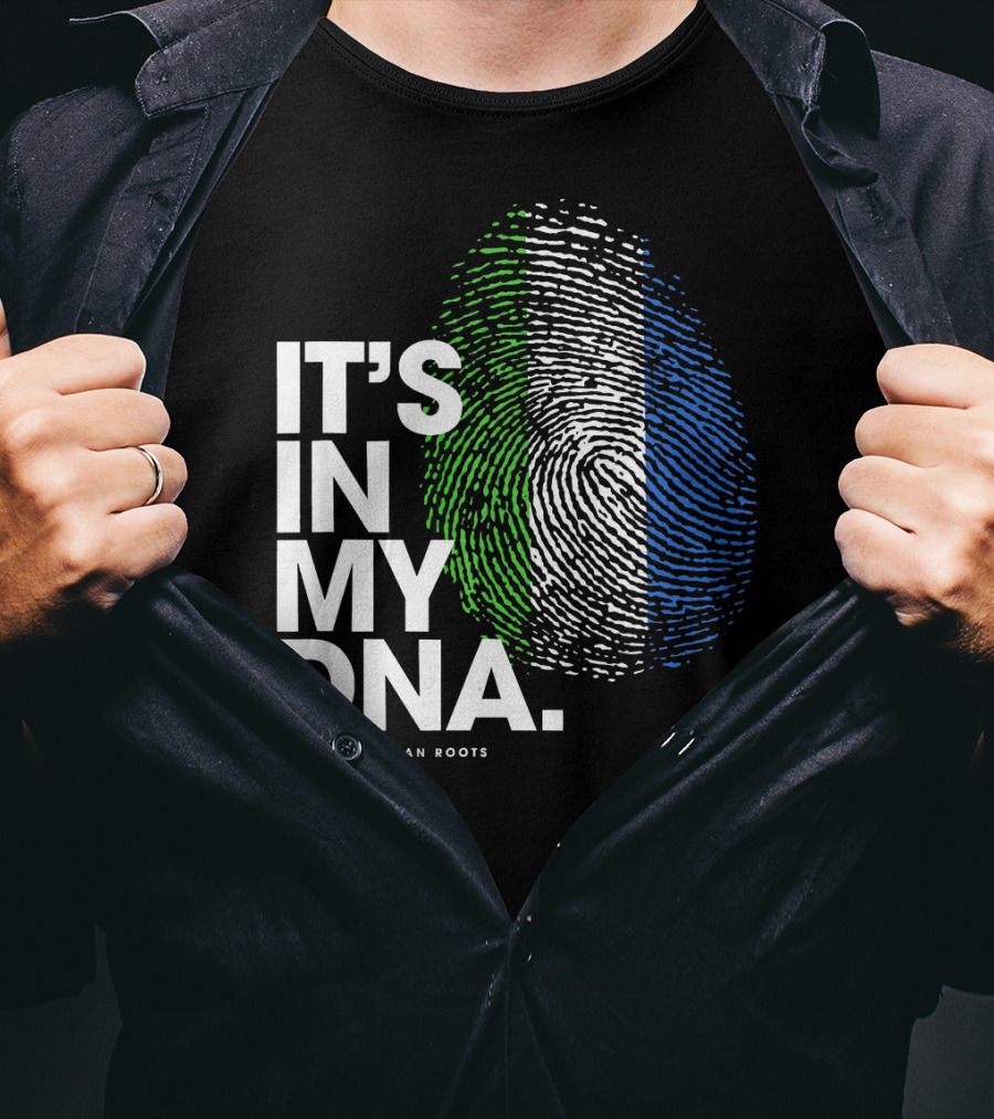 IT'S IN MY DNA Sierra Leonean Roots Fingerprint T-Shirt