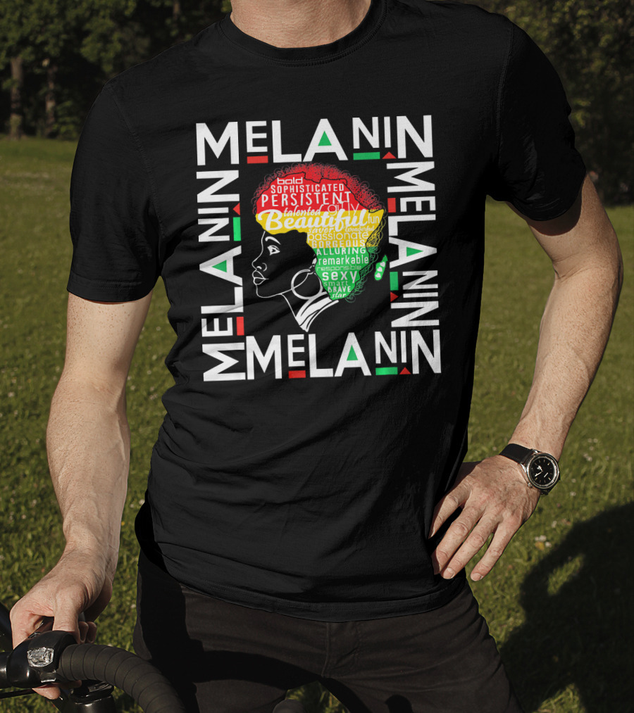 Beautiful Black Queen Melanin Bold Persistent Talented Fun Brave Alluring T-Shirt