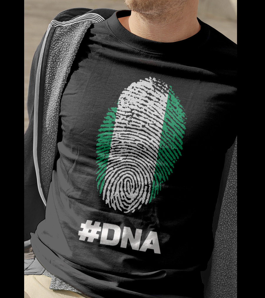 DNA Nigeria Black History Holiday Fingerprint T-Shirt