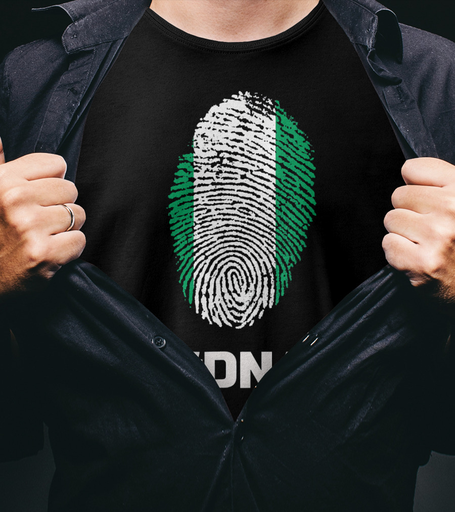 DNA Nigeria Black History Holiday Fingerprint T-Shirt