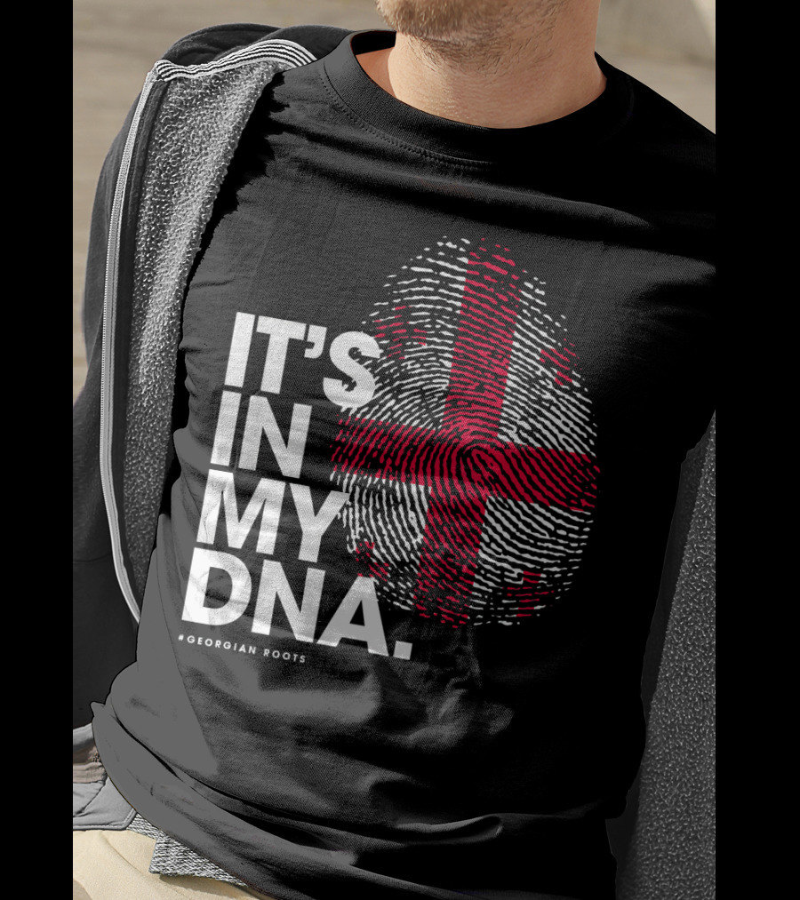 IT'S IN MY DNA Georgia Flag Georgian Roots T-Shirt